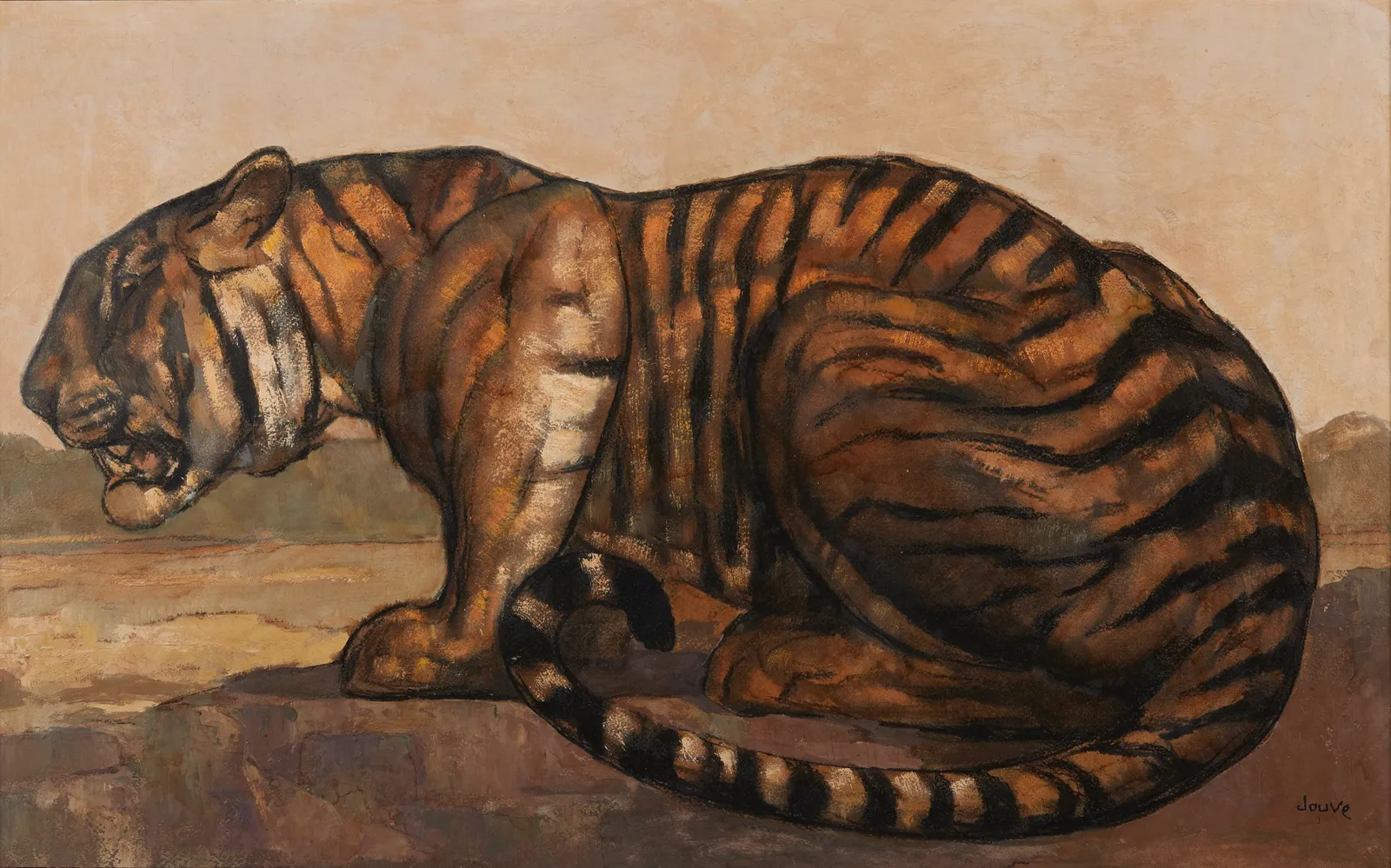 PAUL JOUVE, 'TIGRE A L'AFFUT', c. 1935