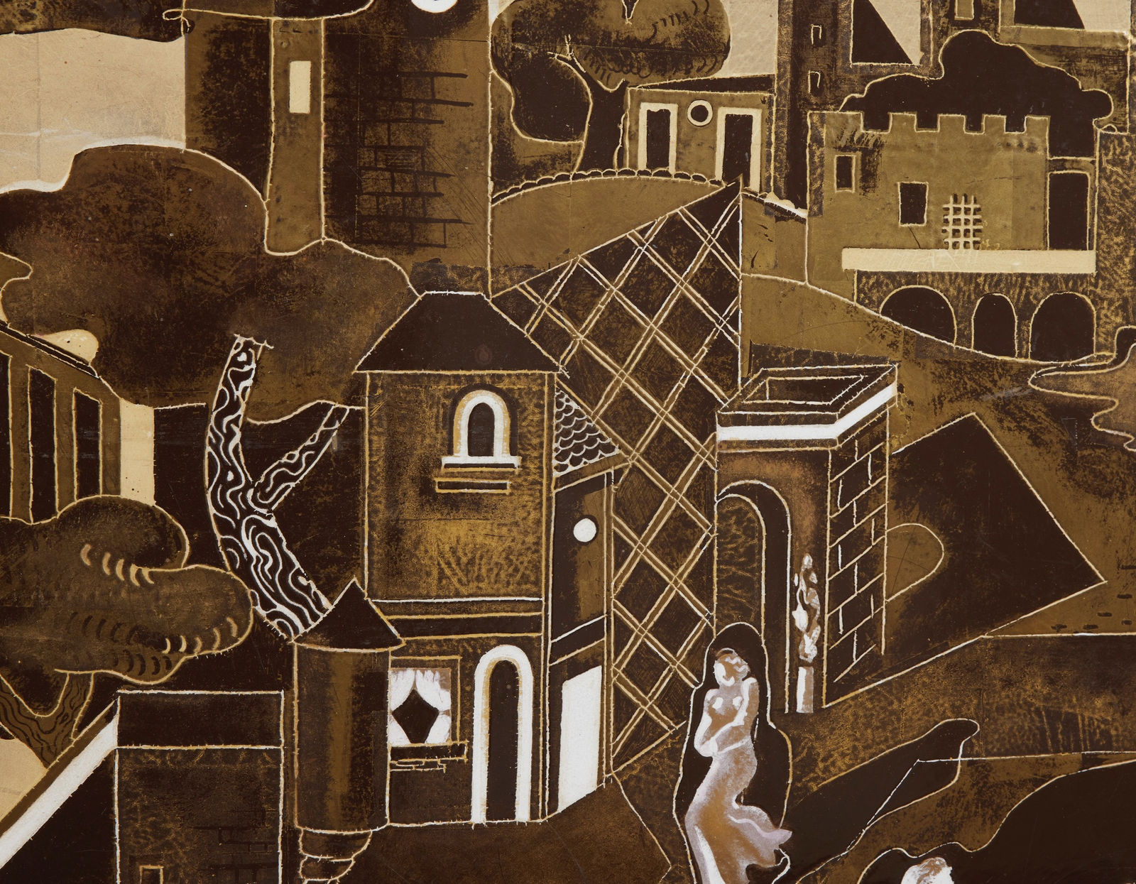 PAULE (1910-1997) & MAX INGRAND (1908-1969), 'Ville imaginaire traitée dans le style de la peinture métaphysique ', 1938