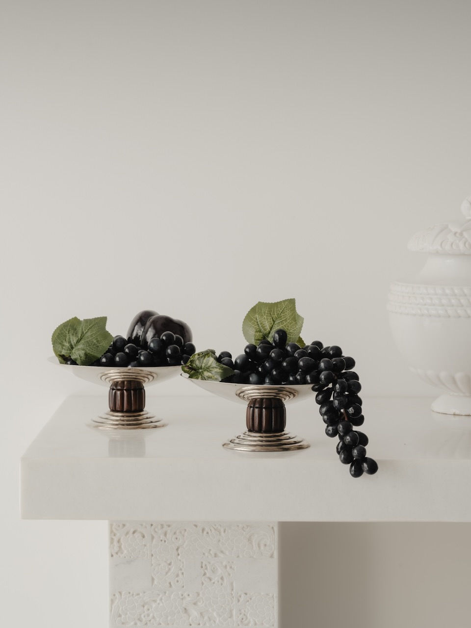 JEAN PUIFORCAT, PAIR OF 'COMPOTIERS', c. 1930