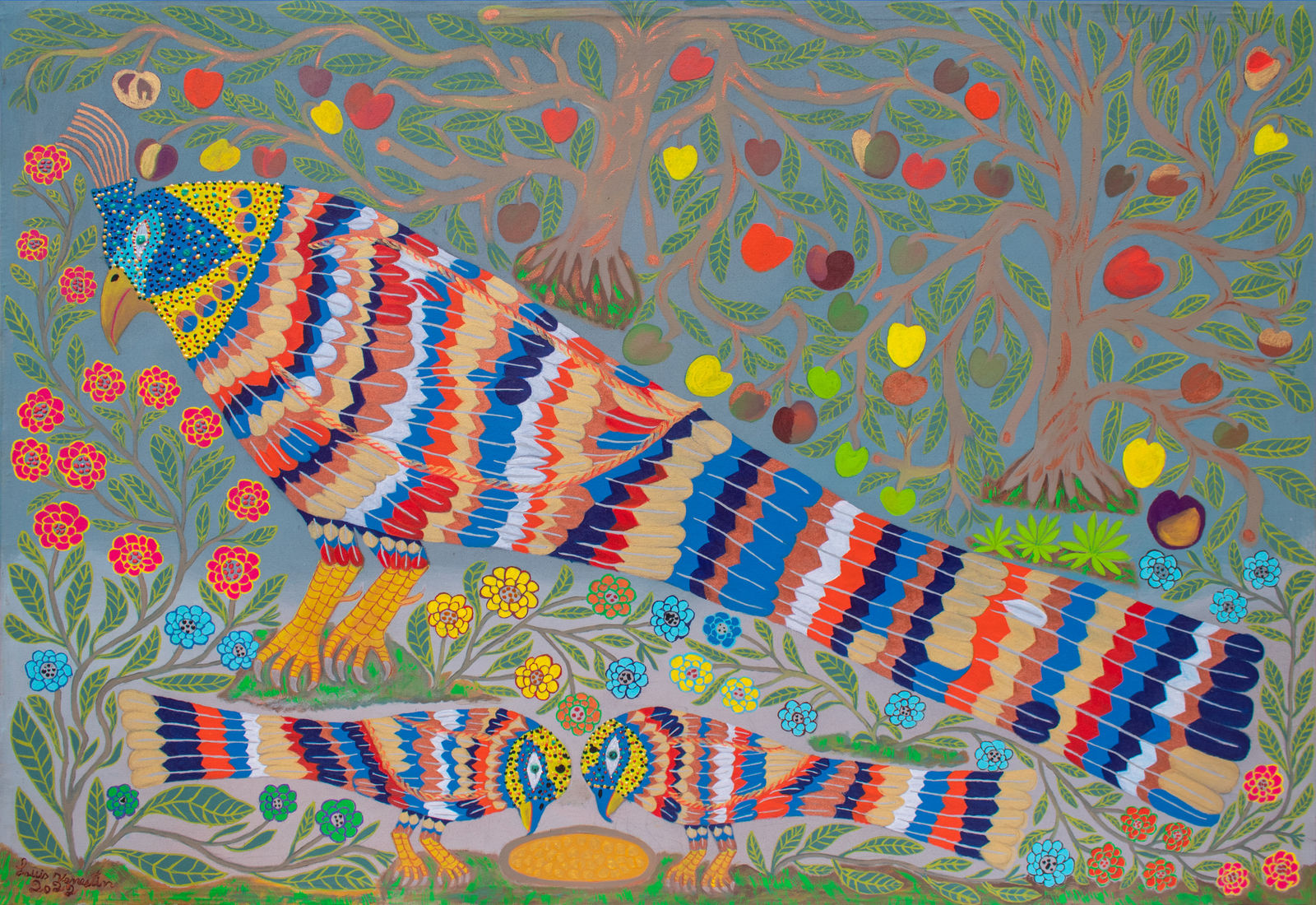 Louis VENESTIN, Peacock family II, 2022