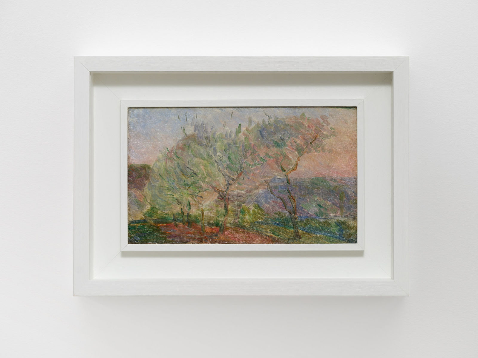 MARIE BRACQUEMOND, Paysage aux arbres au soleil couchant, Circa 1890-1895