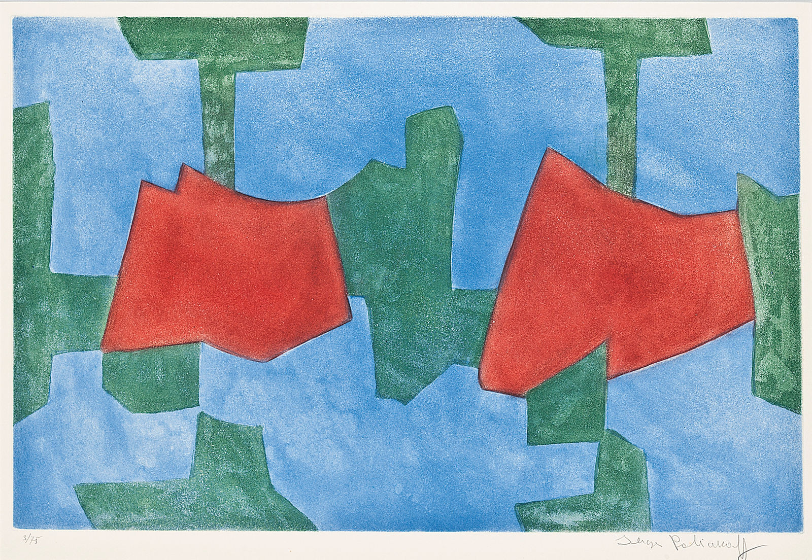 Serge Poliakoff, Composition bleue, verte et rouge, 1968