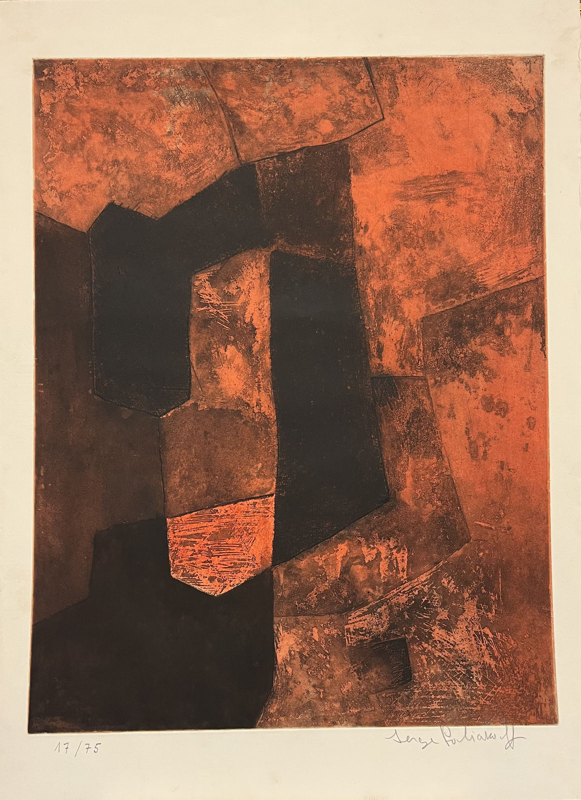 Serge Poliakoff, Composition brune et rouge, 1964