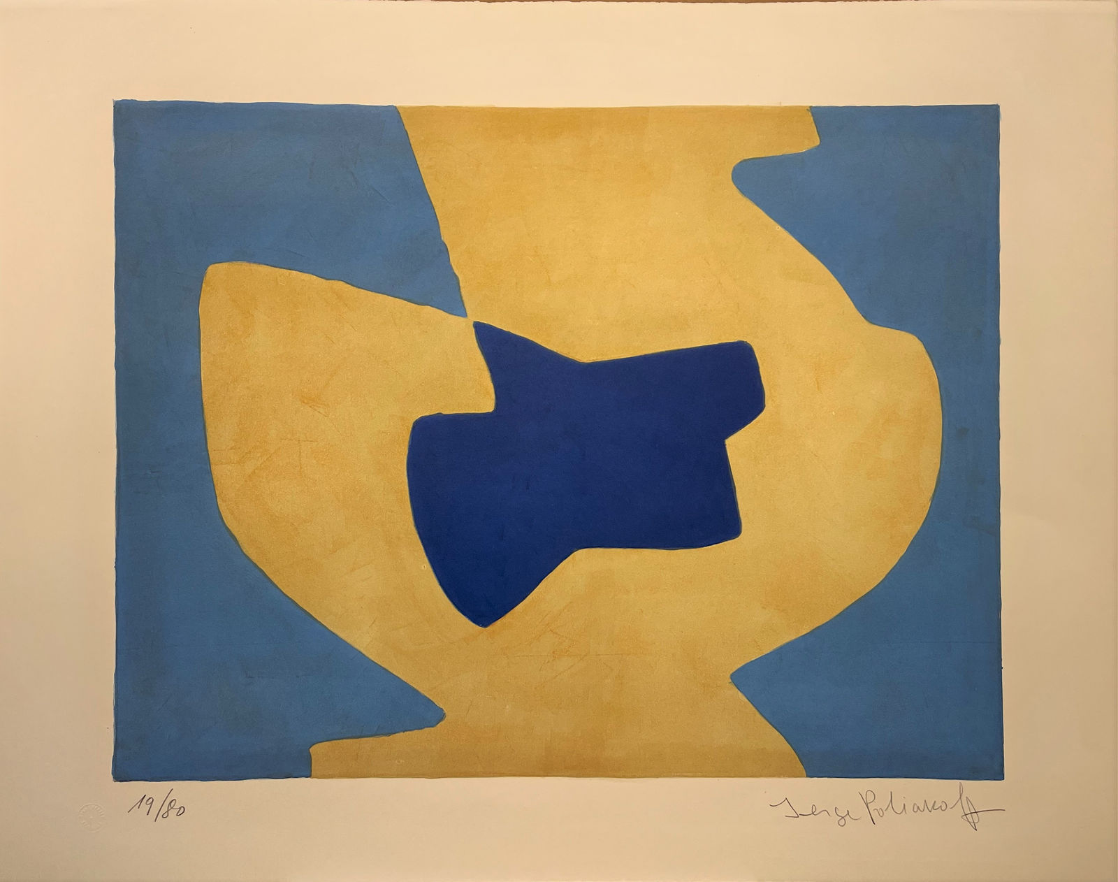 Serge Poliakoff, Composition bleue et jaune, 1968