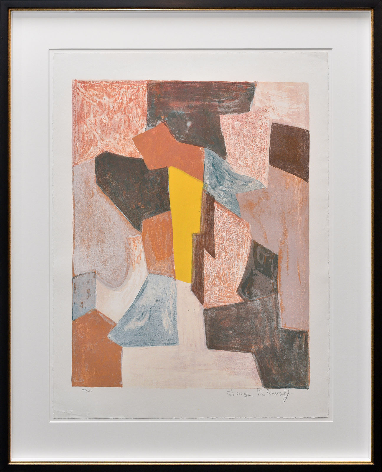 Serge Poliakoff, Composition rouge, carmine et jaune, 1958