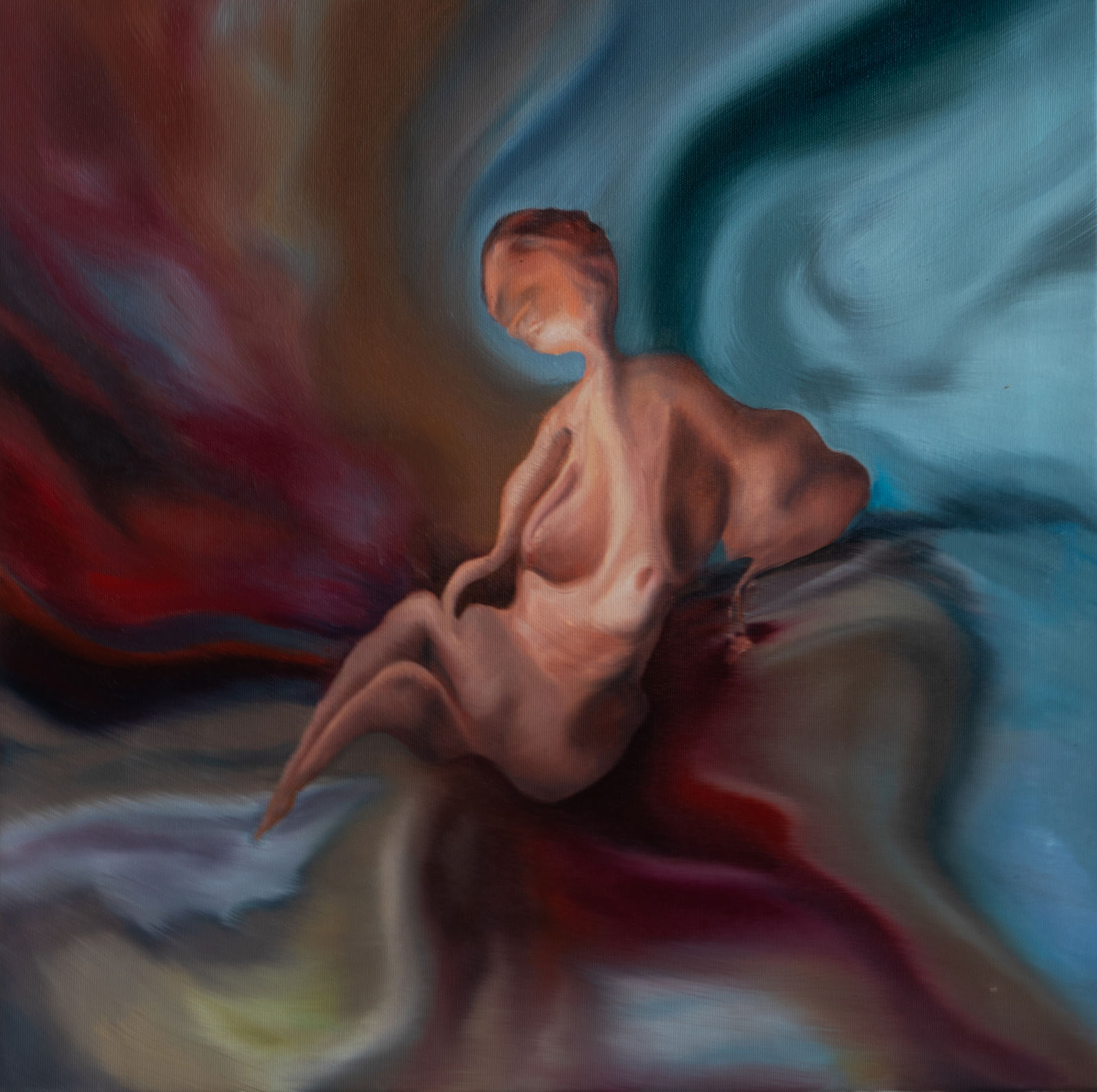 Giulnara Fatullaeva, Homage to Eugène Delacroix “Woman Stroking a Parrot”, 2024