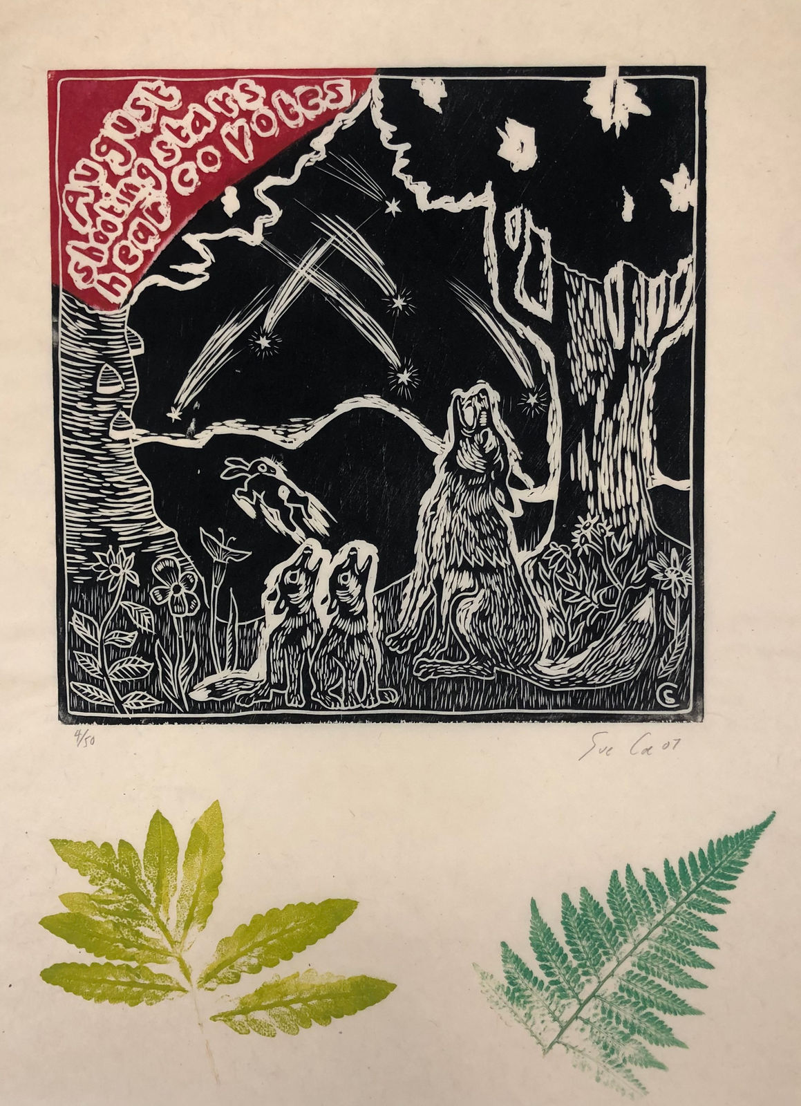 Sue Coe, August: Shooting Stars Hear Coyotes, 2007