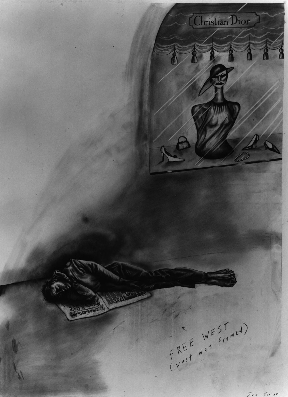 Sue Coe, Free West, 1985