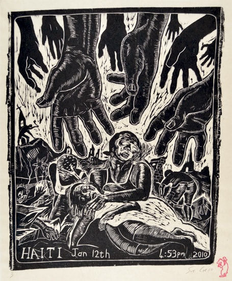 Sue Coe, Helping Hands (Haiti), 2010