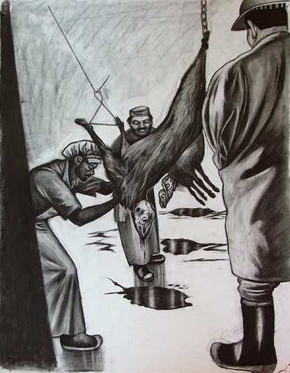 Sue Coe, The Government Inspector, 1991