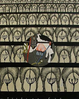 Sue Coe, Machine Cow, 1990