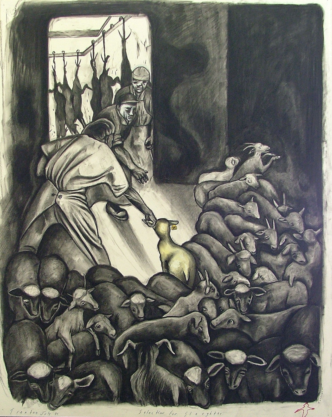 Sue Coe, Selection for Slaughter, 1991