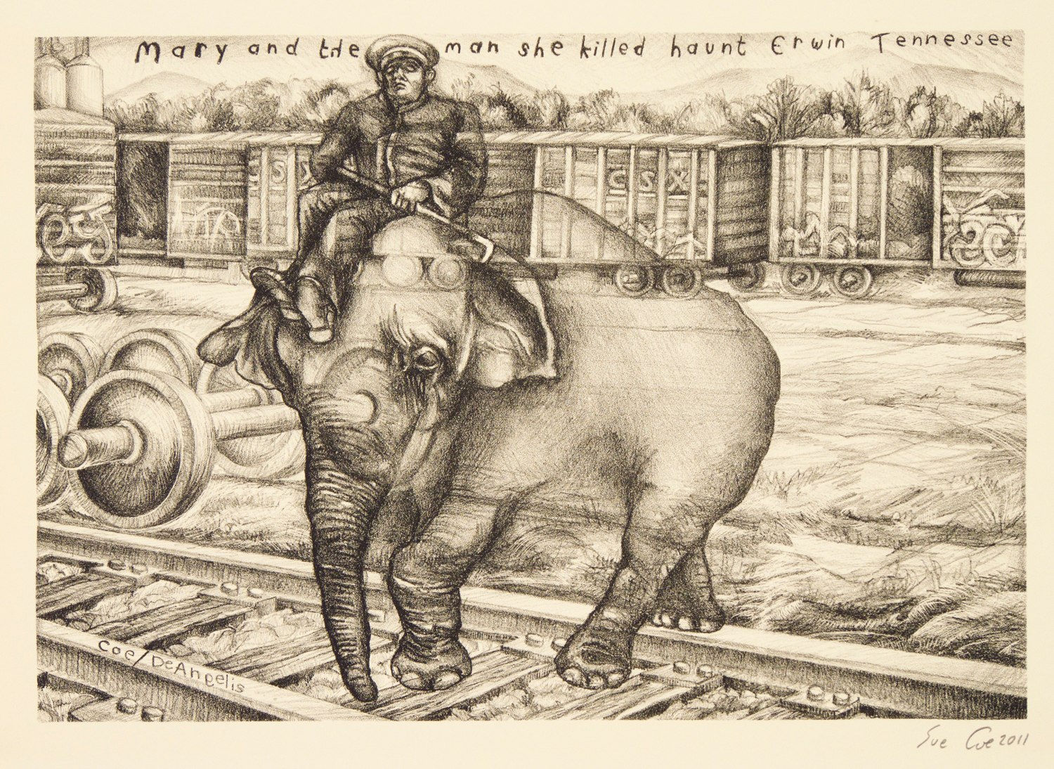 Sue Coe, Ghost of Mary: Mary and the Man She Killed Haunt Erwin Tennessee, 2011