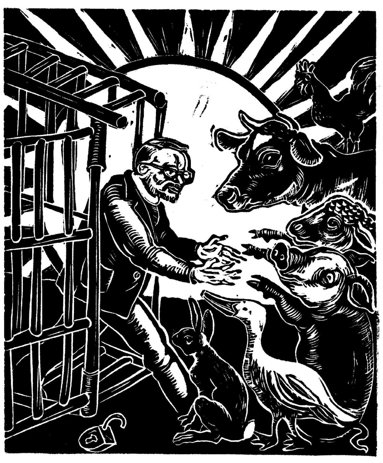 Sue Coe, Uncaged (Tom Regan), 2016