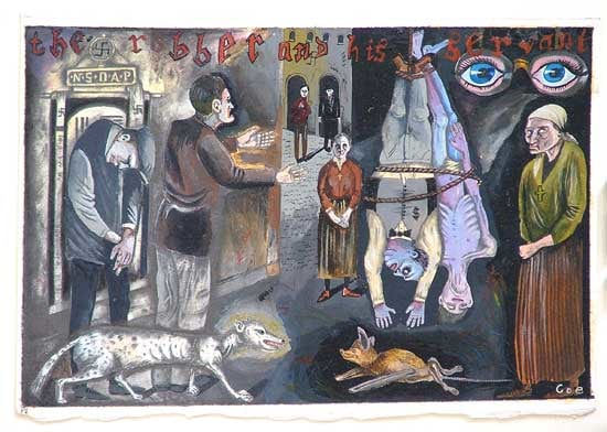 Sue Coe, The Robber and His Servant, 1981