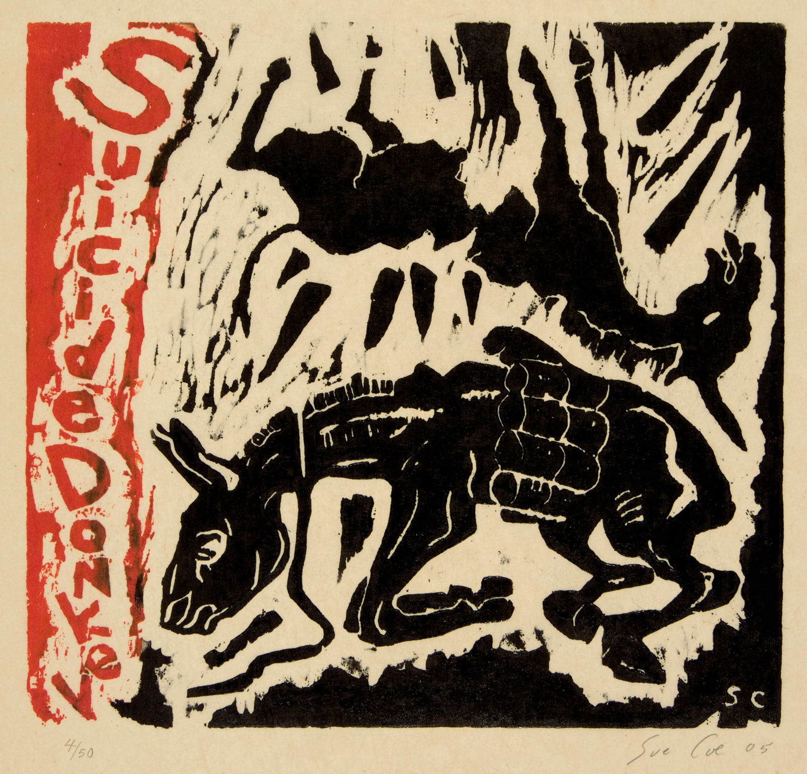 Sue Coe, Suicide Donkey, 2005