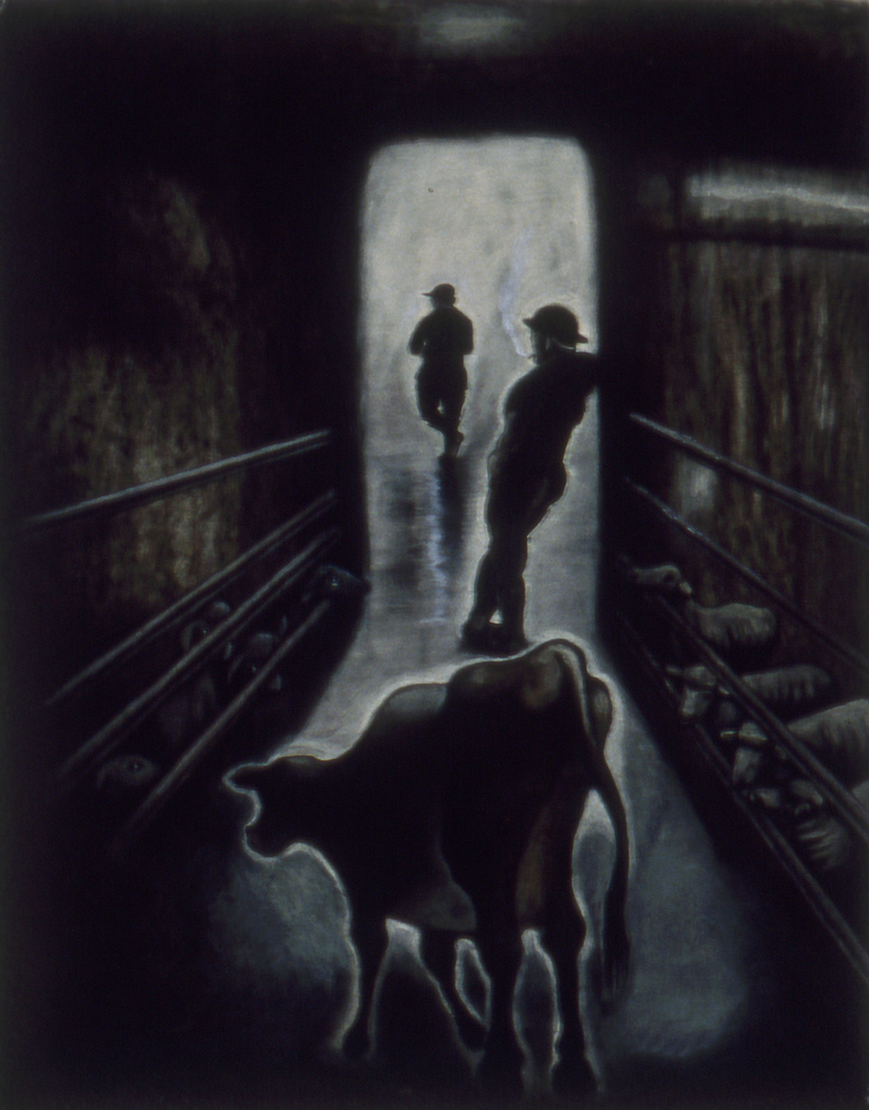 Sue Coe, Entrance to Slaughterhouse, 1991