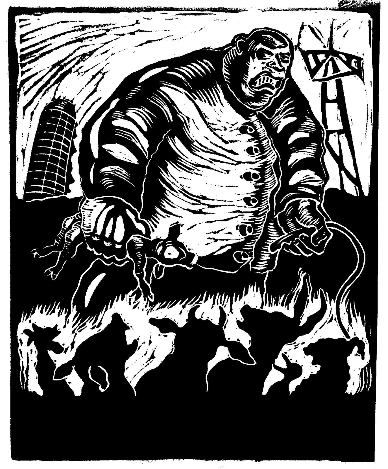 Sue Coe, The Farmer, 2016