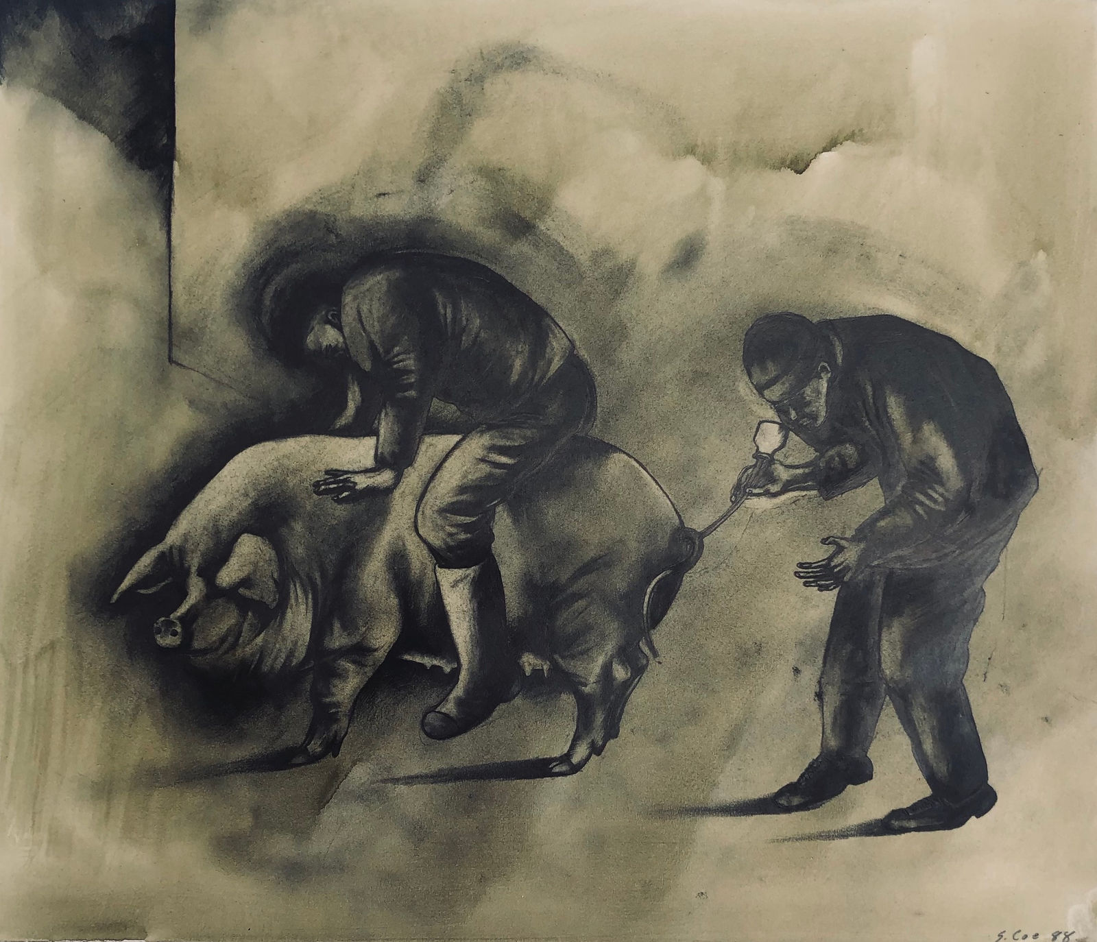 Sue Coe, Artificial Insemination, 1988