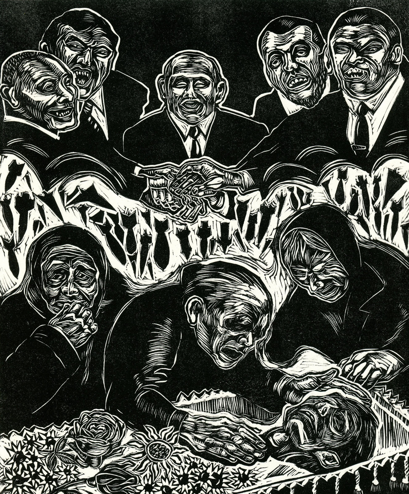 Sue Coe, Political Butchers, 2022