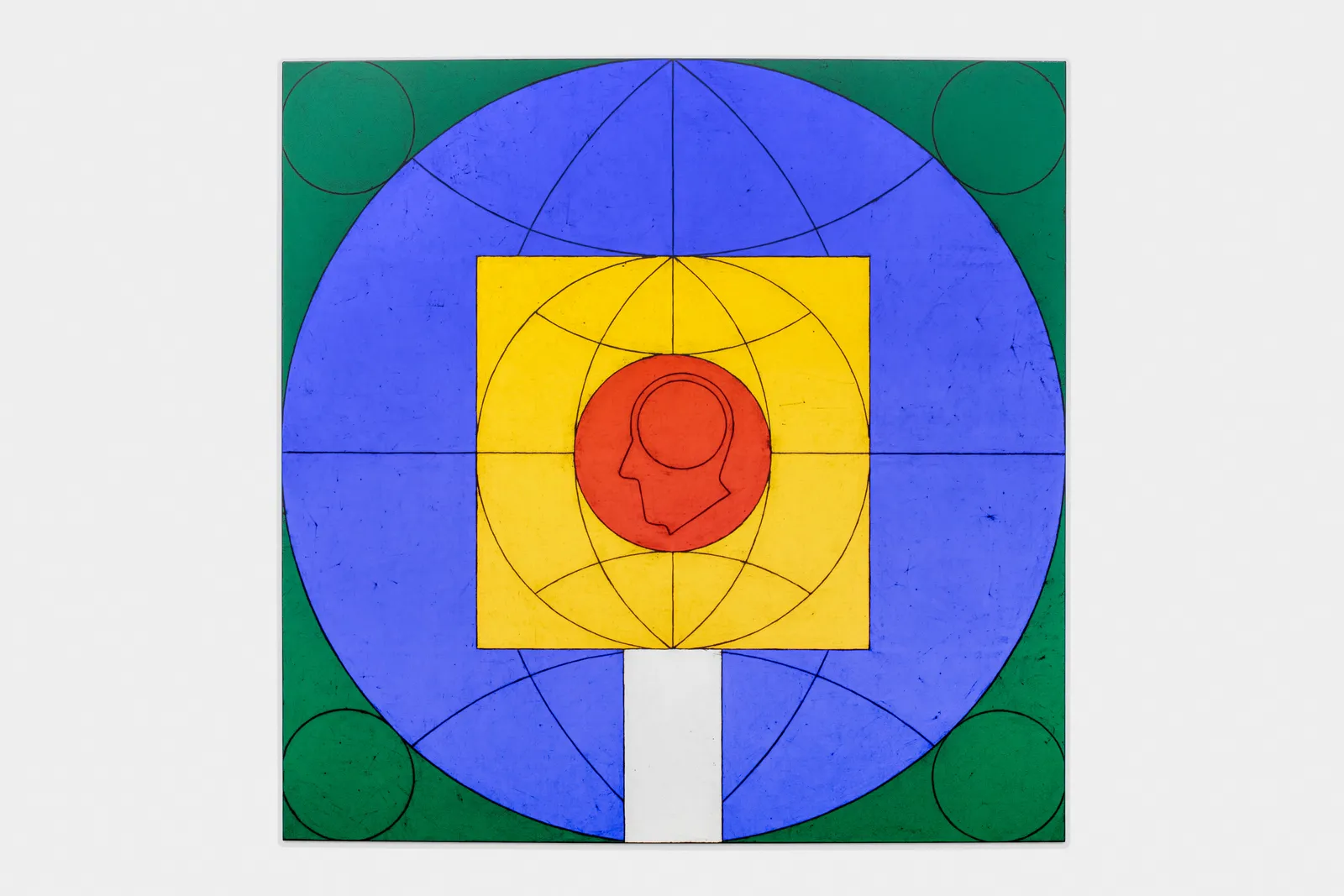 Matt Mullican, Untitled (Round Five World Sign from top to bottom), 2025