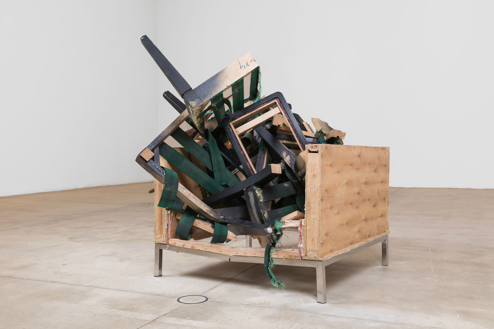 Angela de la Cruz, Barricade (Chairs), 2023