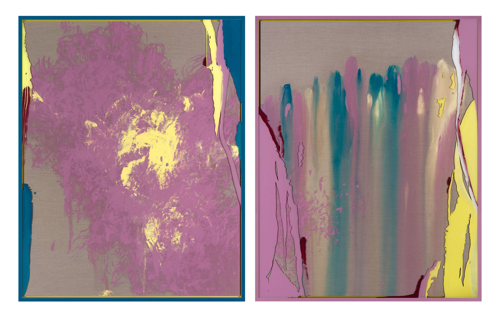 There is a Rainbow Behind the Hills Nr.1 (Healing Landscape), Serie Verschränkte Werke, 2 Teilig, 206 × 163 × 6 %2