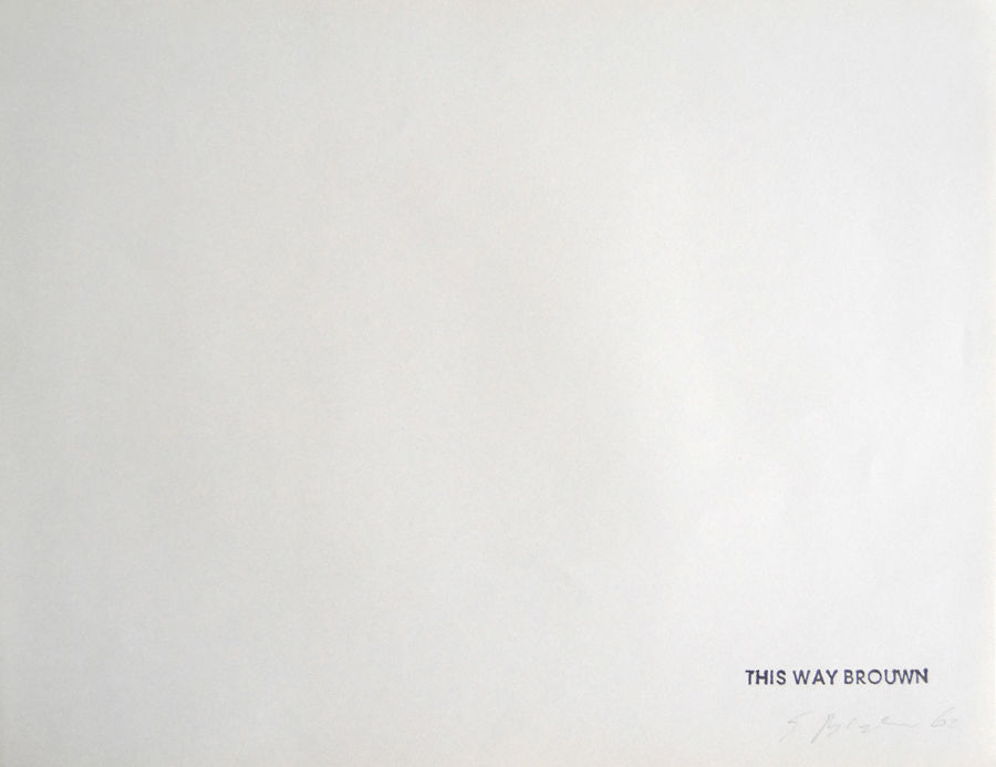 Stanley Brouwn, This Way Brouwn, 1962