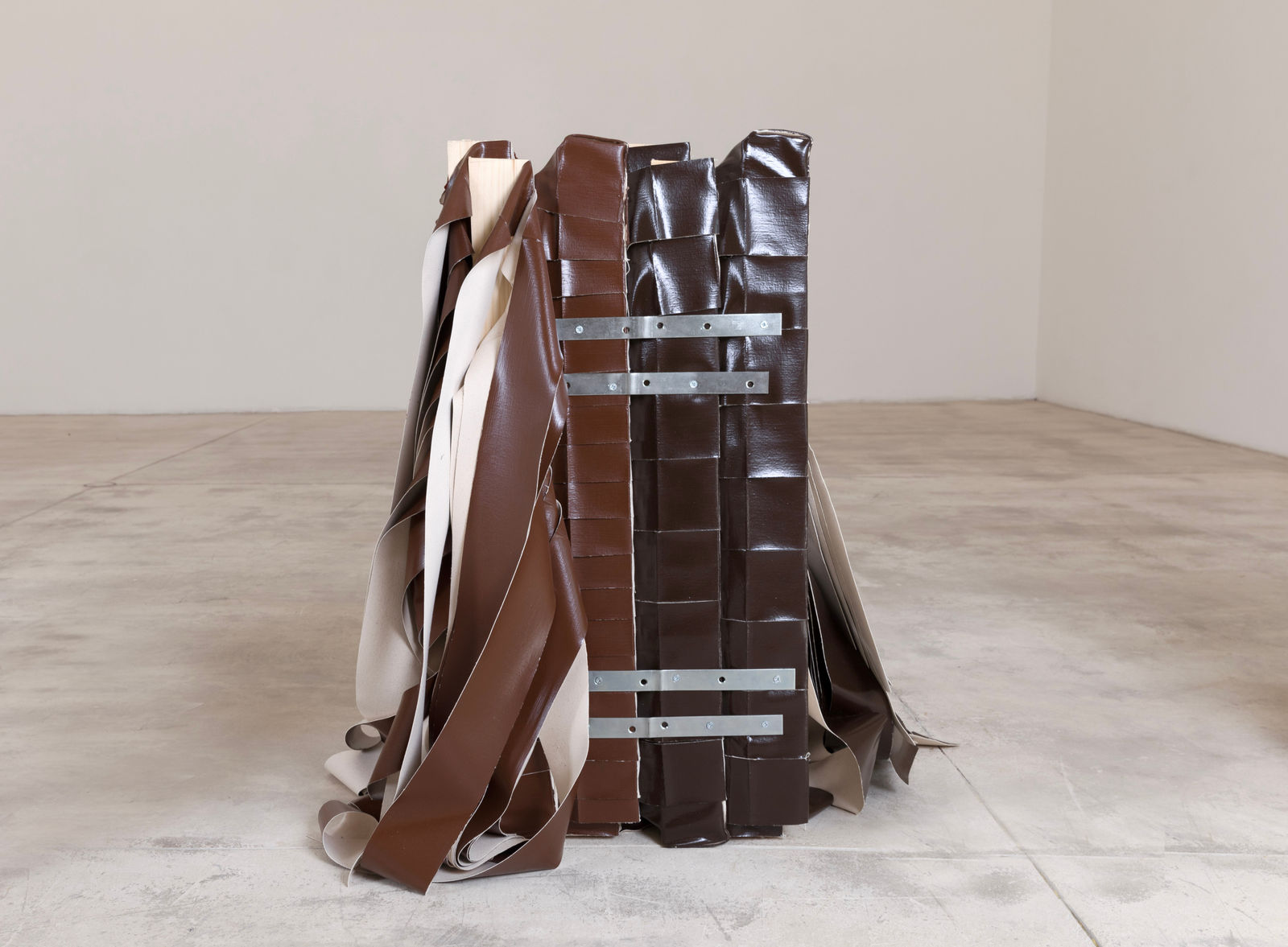 Angela de la Cruz, Barricade (Burnt Umber/Deep Ochre), 2023