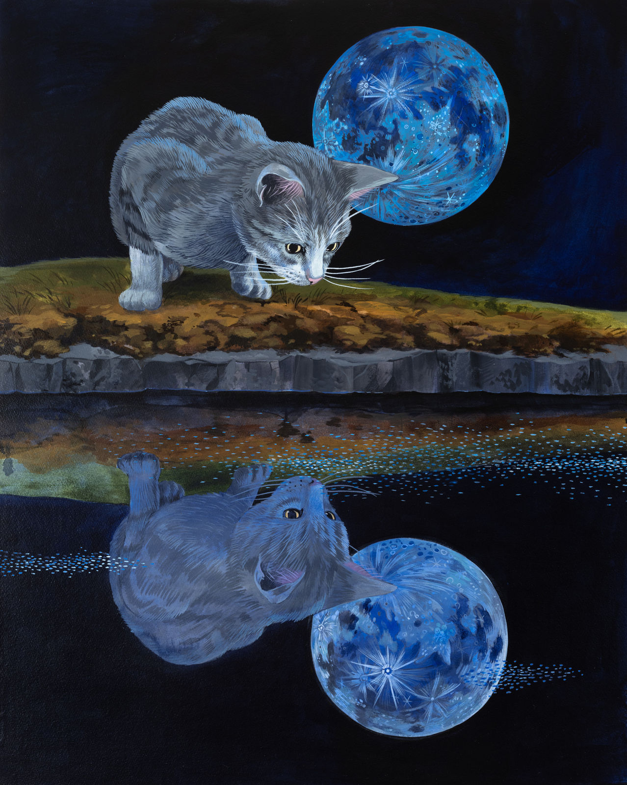 Sally J. Han, Narcissus (after Caravaggio), 2023