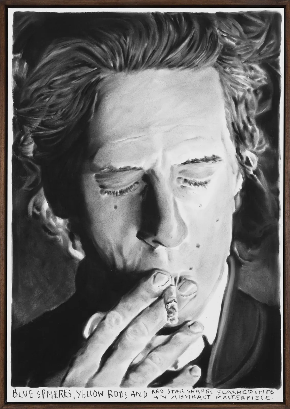 Rinus Van de Velde, Blue spheres, yellow rods and red star shapes flashed into an abstract masterpiece., 2021