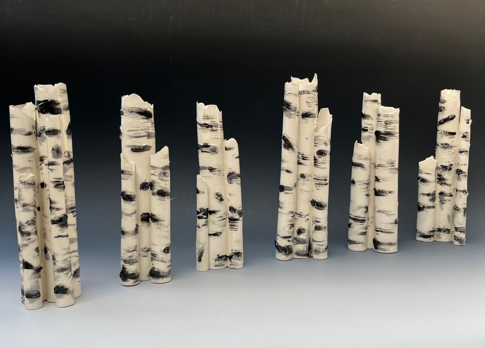 Elaine King, Birch Grove Series III (Six pieces), 2024