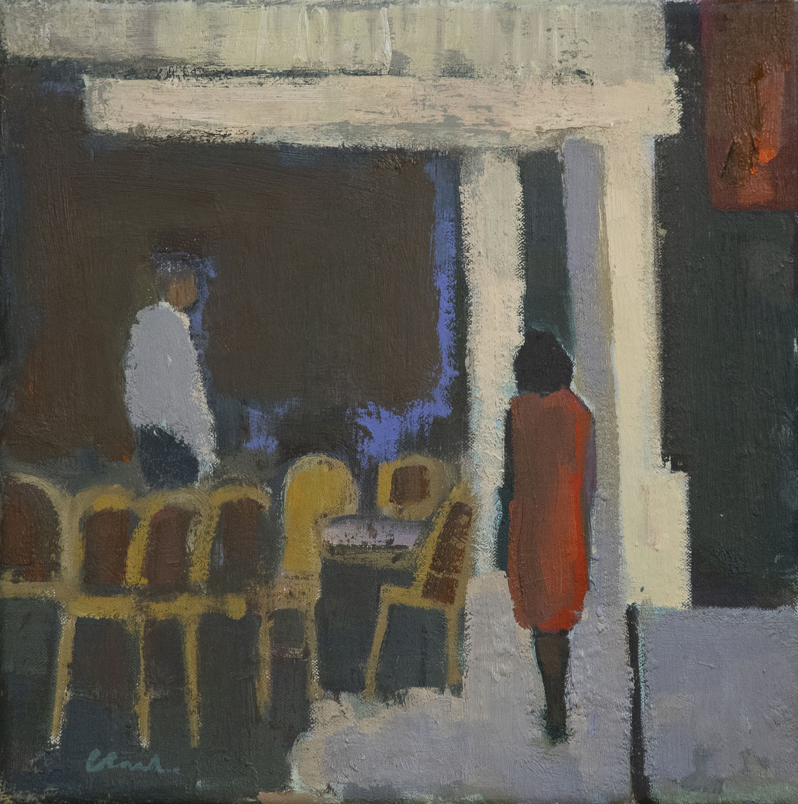 Michael G Clark, RGI RSW PAI, Woman in a Red Dress