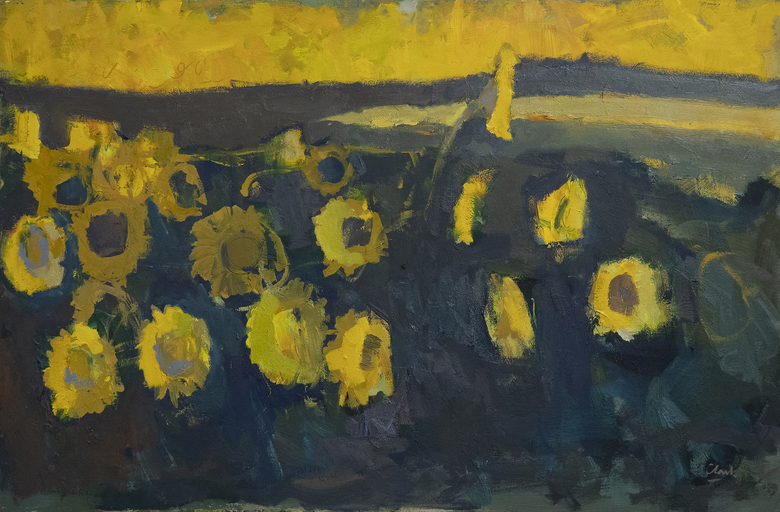 Michael G Clark, RGI RSW PAI, Sunflowers, Autumn, France