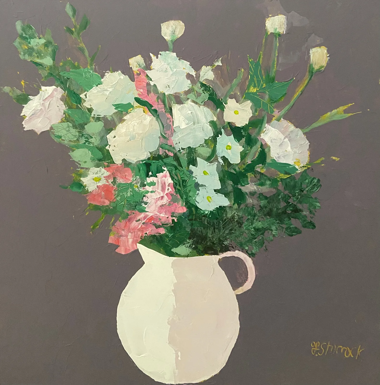 Fiona Sturrock, Garden Flowers on Mauve