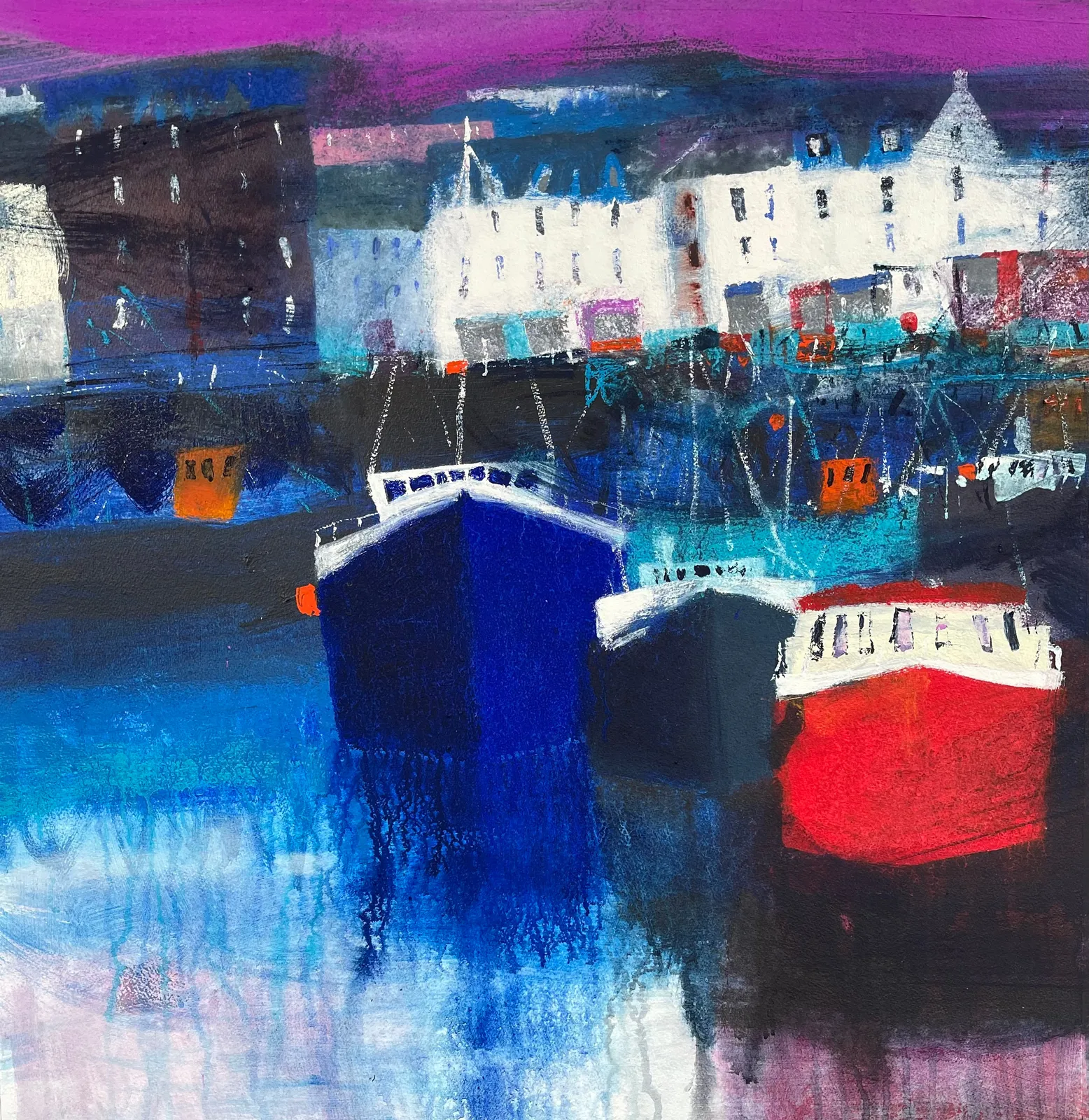 Caroline Bailey RSW, Evening Boats