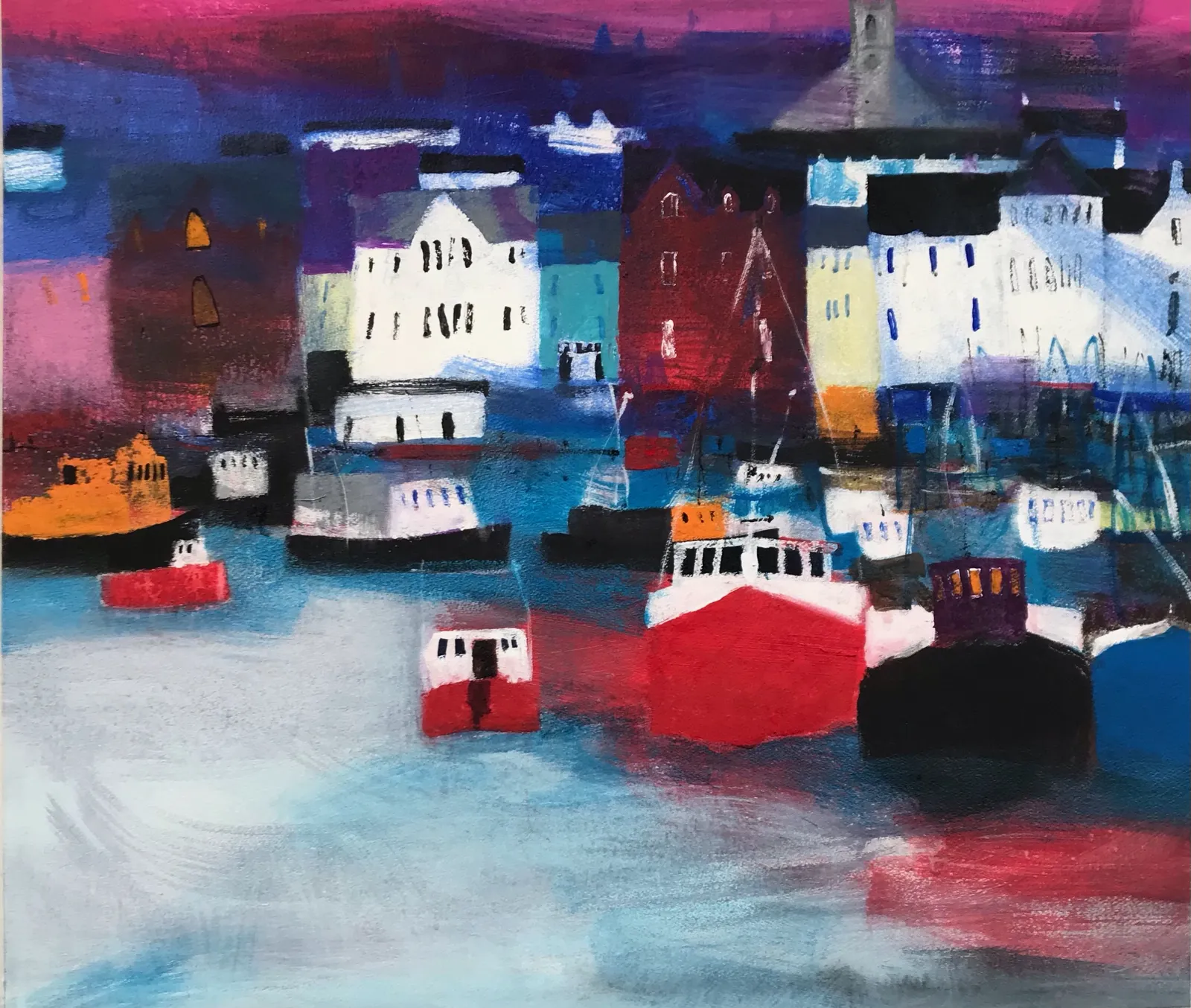 Caroline Bailey RSW, Fishing Boats in Stornoway Harbour