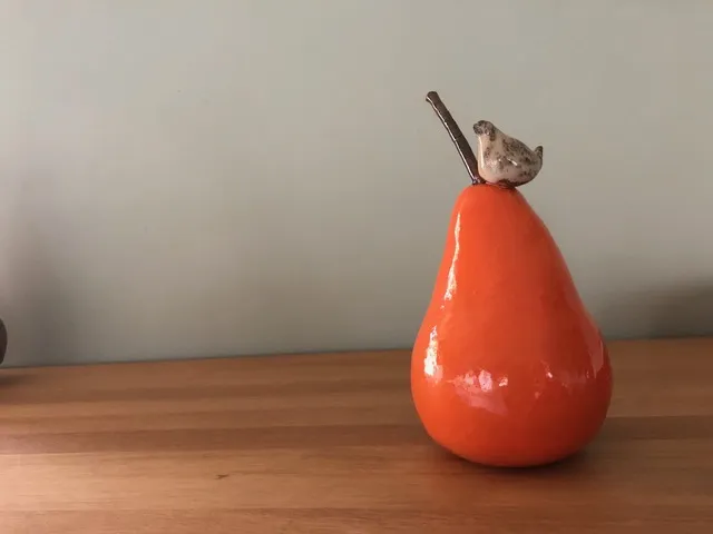 Lois Carson, Orange Pear with 1 Bird
