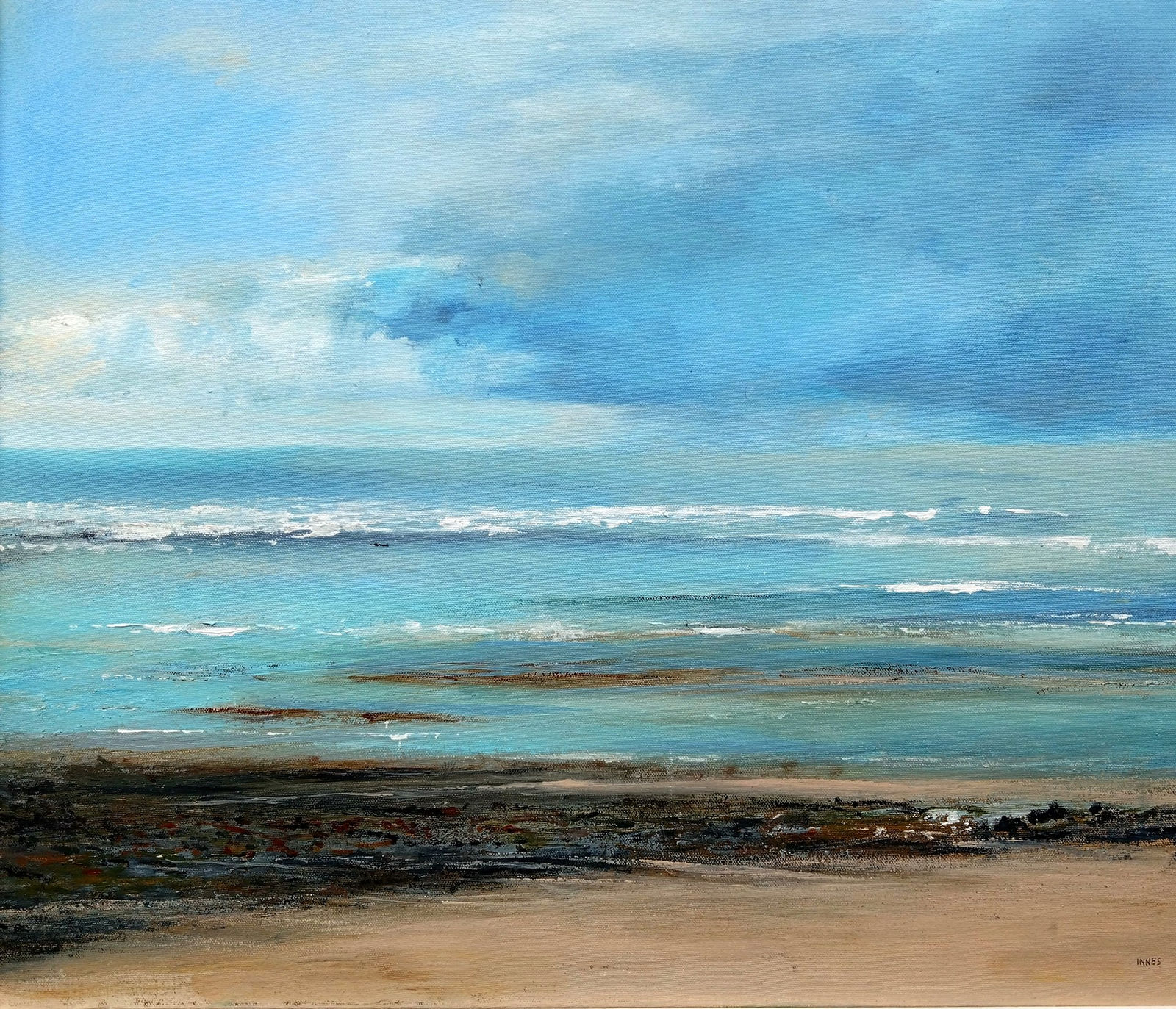 Frances Innes, Seaweed Shore and Moody Sky