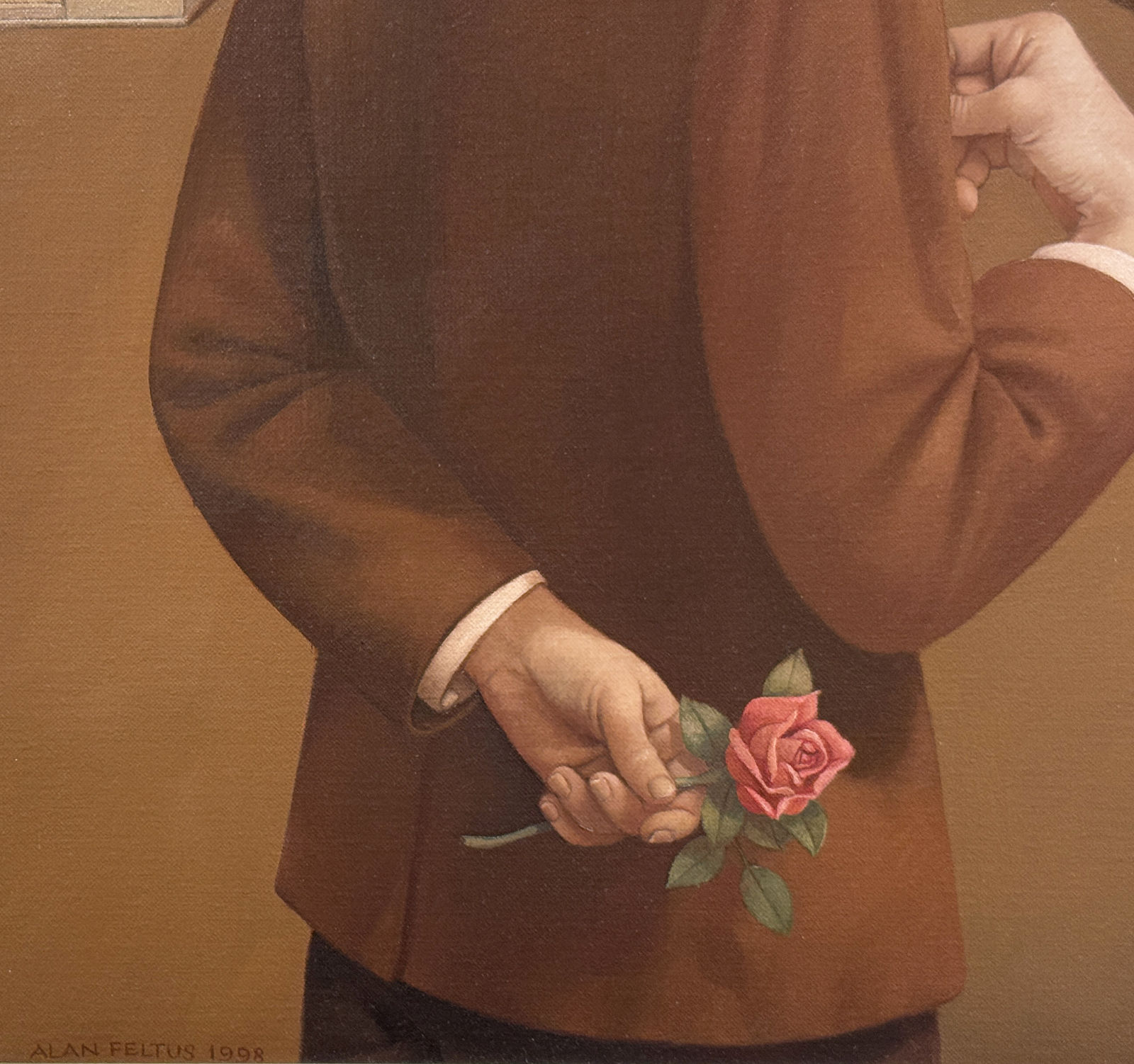 Painting of a young couple at a school dance