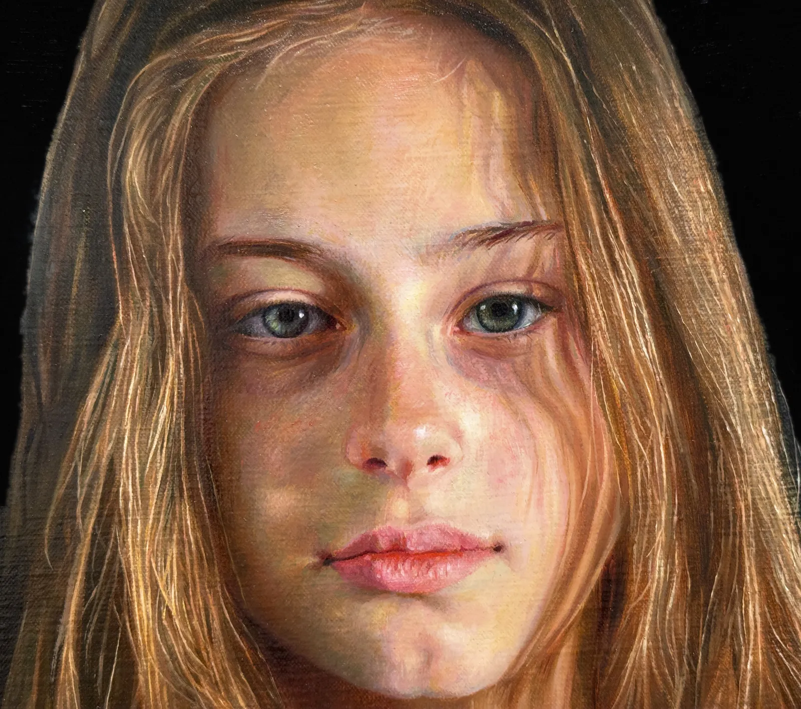 Portrait of a girl holding flowers