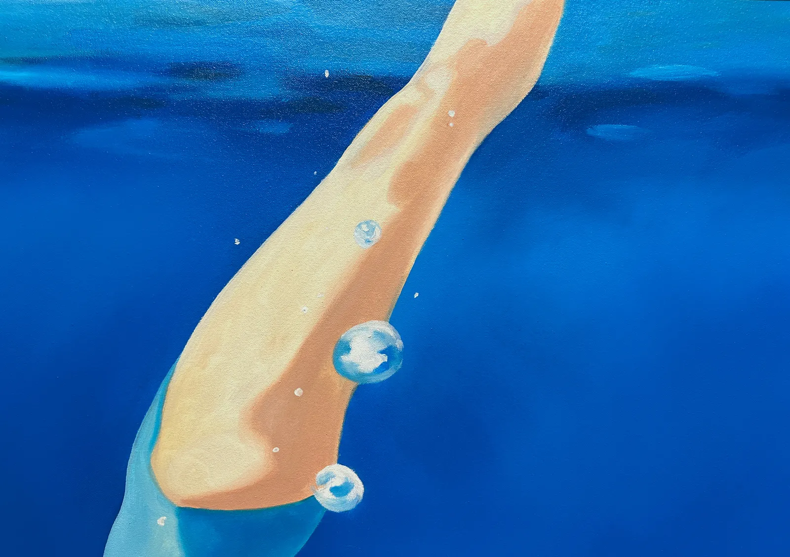 Female swimmer diving