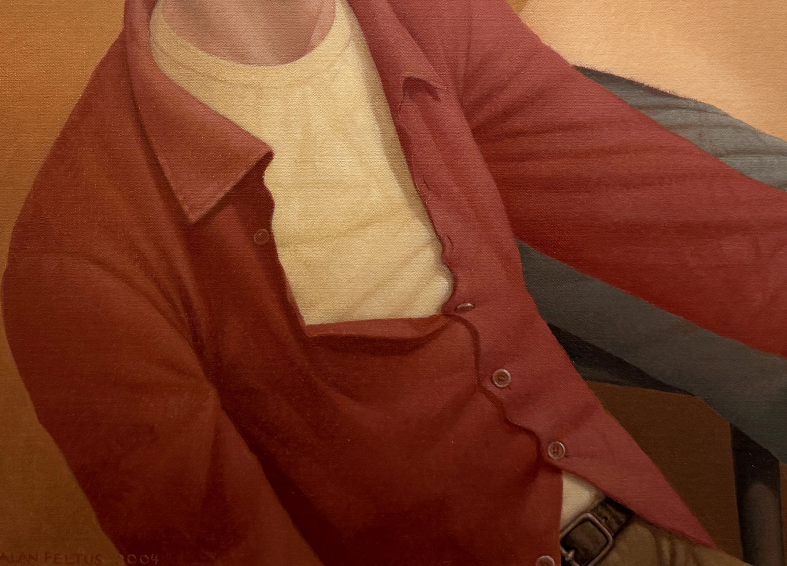 Painting of a man and woman at a table drinking wine