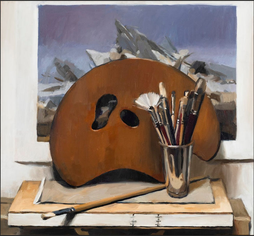 Evan Salmon, Still Life with Caspar David Friedrich Poster, 2025