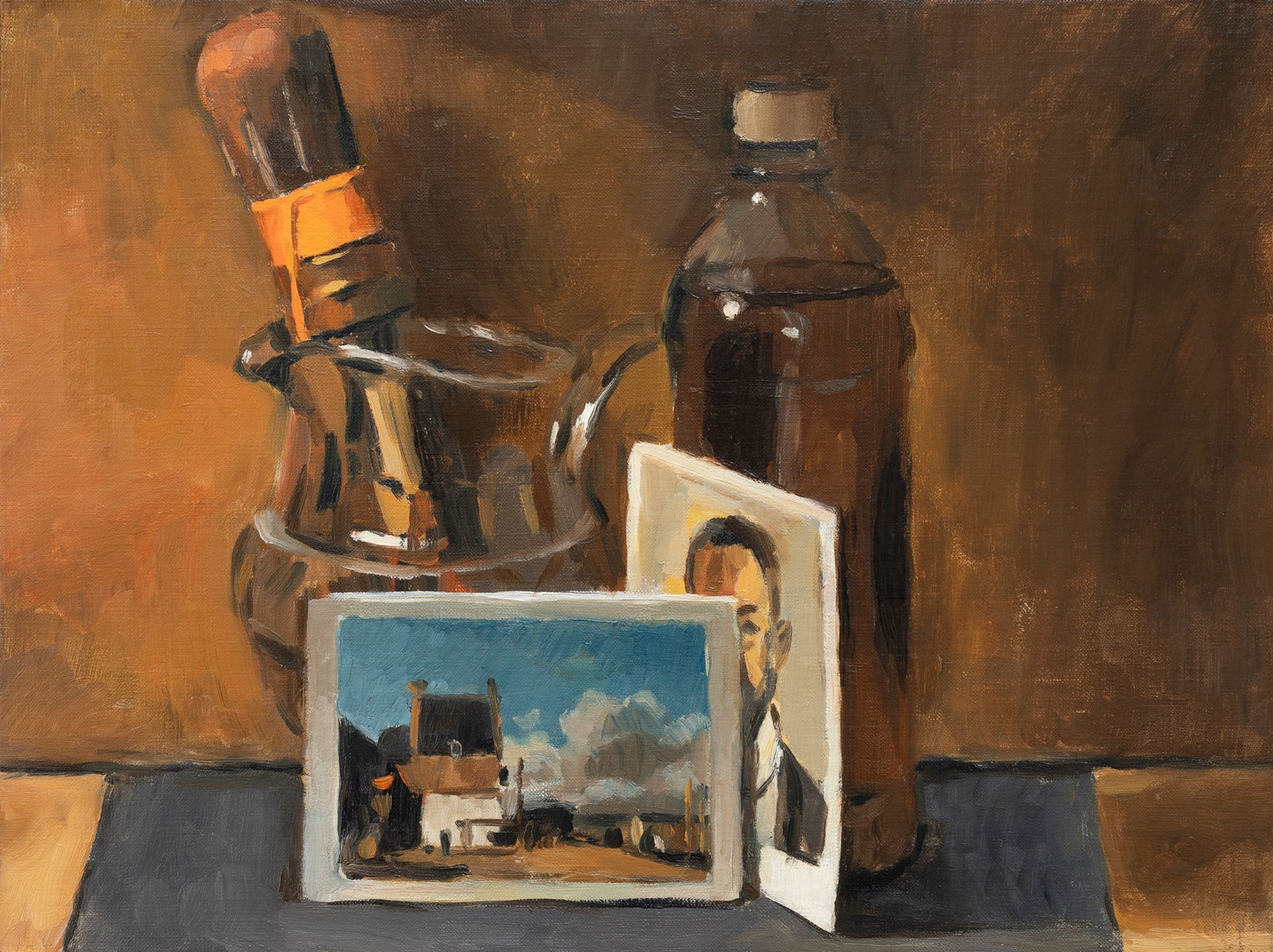 Evan Salmon, Still Life with Postcards (Jan Hendrik Wiessenbruch and Ferdinand Hodler), 2022