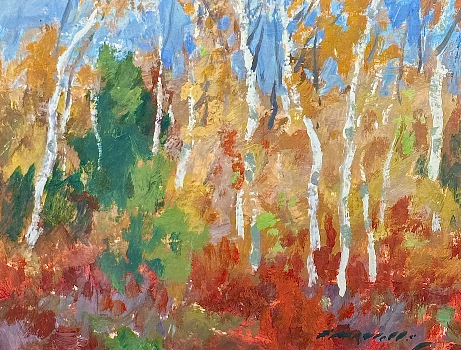 Charles Movalli (1945-2016), Birches in Autumn