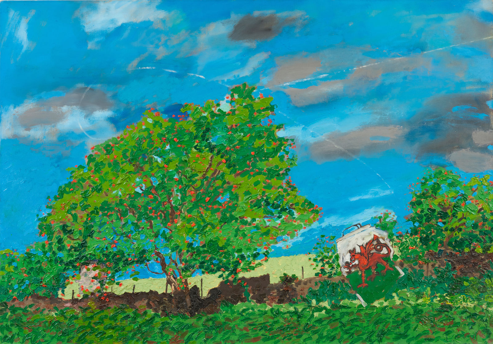 Derek Boshier, Welsh Landscape 'Rowan Trees', 1979