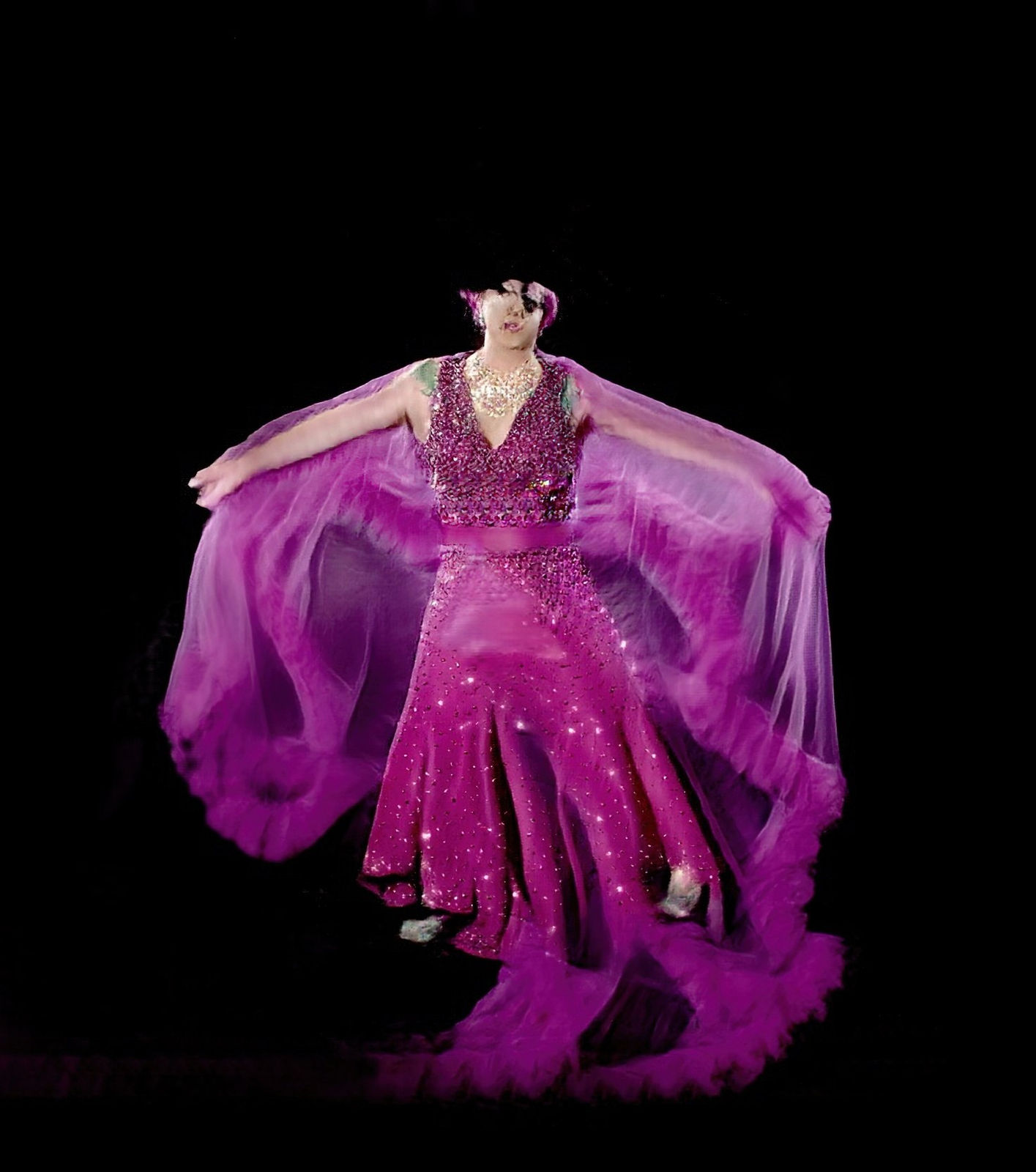 Jake Elwes, Zizi in Motion: A Deepfake Drag Utopia (movement by Wet Mess) - Me The Drag Queen , 2023