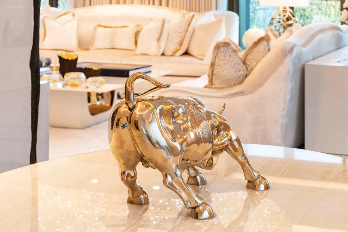 Arturo Di Modica, 2ft Polished Bronze Charging Bull, 1987-89