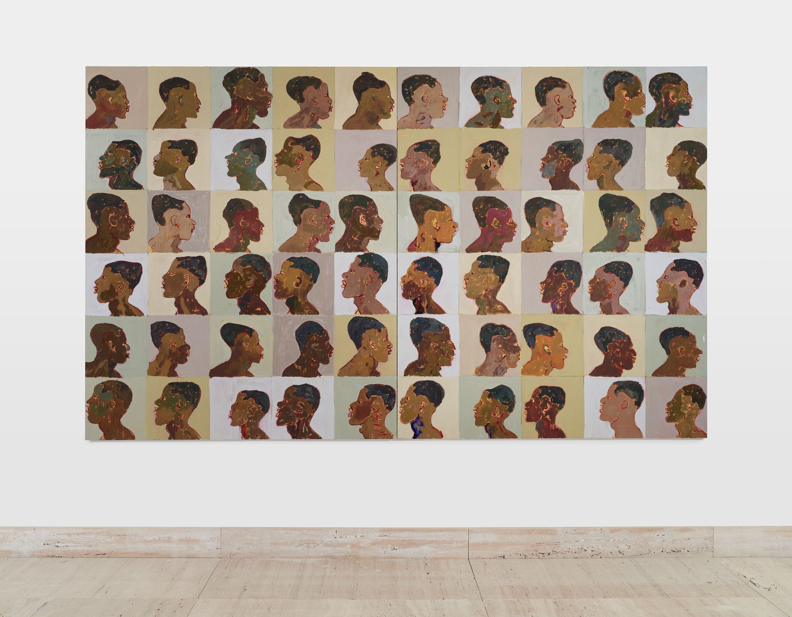 Ludovic Nkoth, System Grid white #3 (diptych), 2025